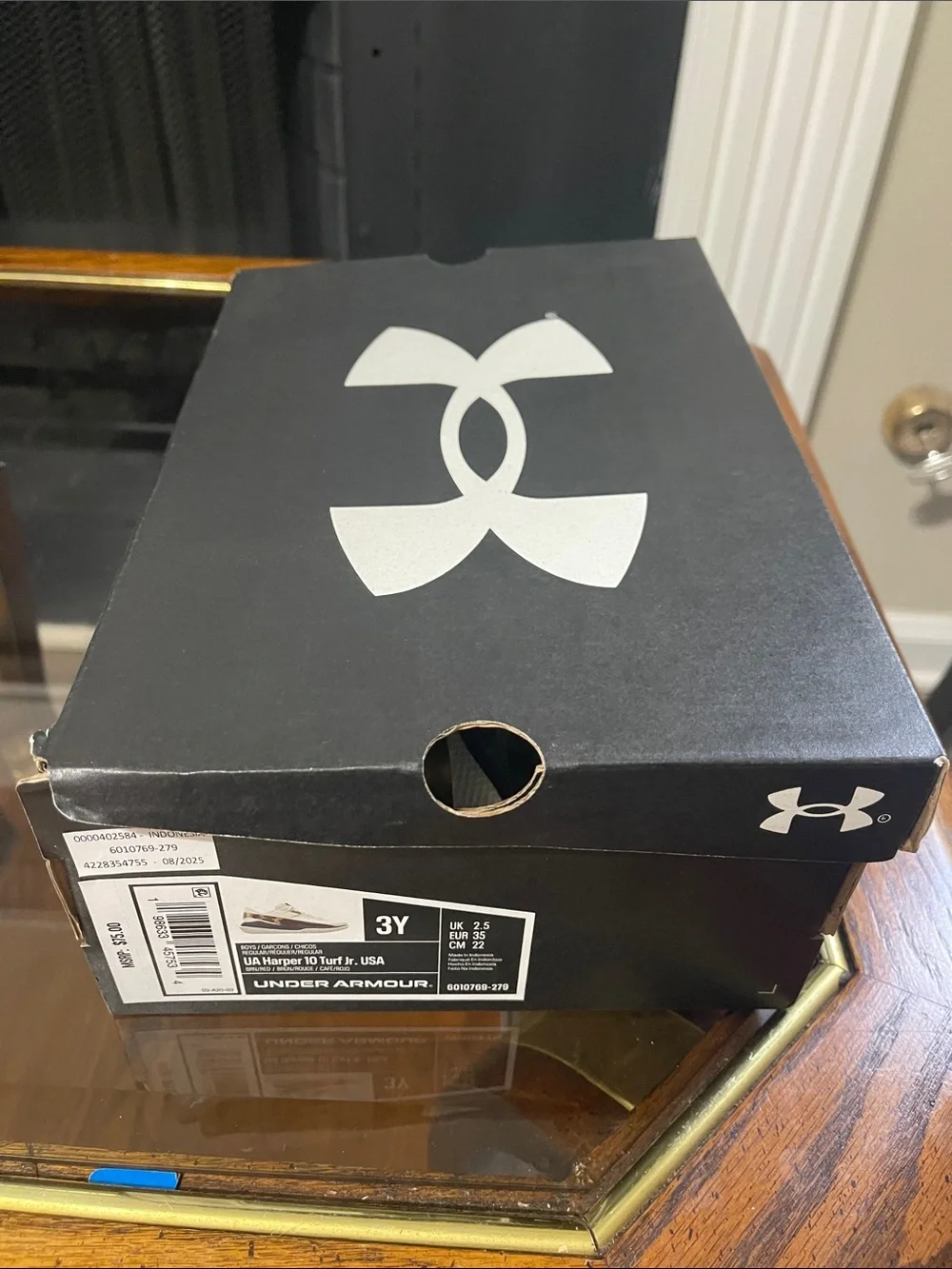 Under Armour Kids Cream, Navy & Red Star Accent Sneakers